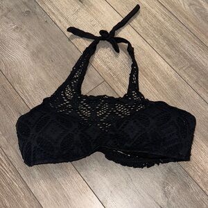 BECCA Black Lace Halter Bikini top